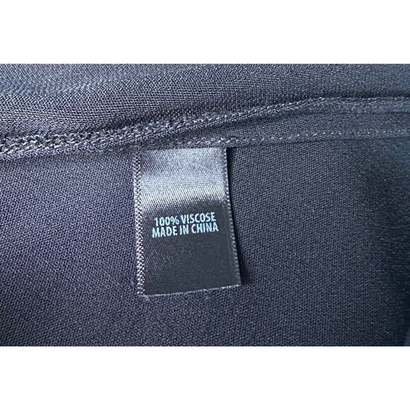 St John Black Viscose Sleeveless V Neck Fit & Flare Dress Cocktail Party Size 10 - Picture 7 of 9